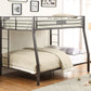 Black Metal Finish Twin Over Full Bunk With Side Ladders By Homeroots | Beds | Modishstore - 2