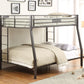 Black Metal Finish Twin Over Full Bunk With Side Ladders By Homeroots | Beds | Modishstore - 2