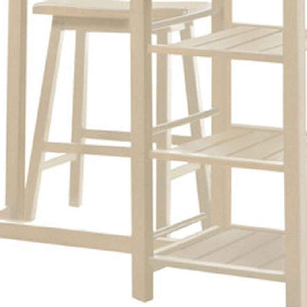 3Pc Pack Buttermilk Rubber Wood Counter Height Set By Homeroots | Console Tables | Modishstore - 5