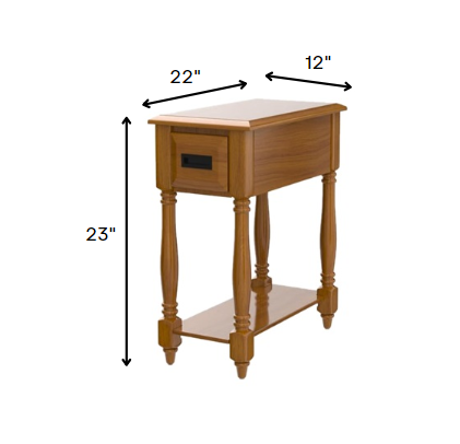 Rectangular Light Oak Finish Wood Side Table By Homeroots | Side Tables | Modishstore - 2