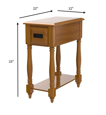 Rectangular Light Oak Finish Wood Side Table By Homeroots | Side Tables | Modishstore - 3