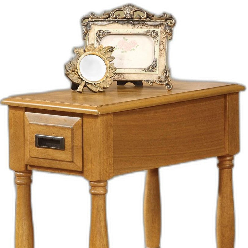 Rectangular Light Oak Finish Wood Side Table By Homeroots | Side Tables | Modishstore - 5