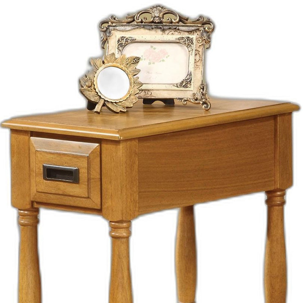 Rectangular Light Oak Finish Wood Side Table By Homeroots | Side Tables | Modishstore - 5
