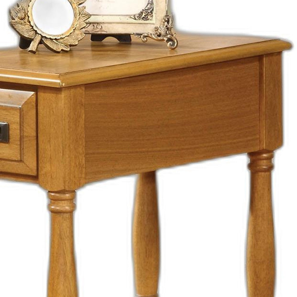 Rectangular Light Oak Finish Wood Side Table By Homeroots | Side Tables | Modishstore - 6