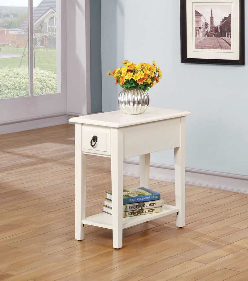 Cottage White Wooden Magazine Rack Side Table By Homeroots | Side Tables | Modishstore