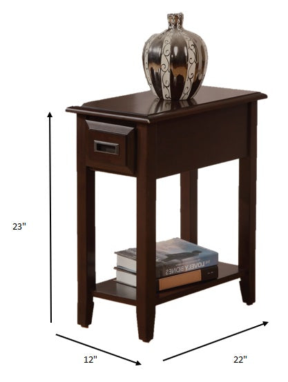 Dark Cherry Wooden Side Table By Homeroots | Side Tables | Modishstore - 4