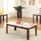 48' X 24' X 18' 3Pc Faux Marble And Cherry Coffee And End Table Set By Homeroots | Coffee Tables | Modishstore