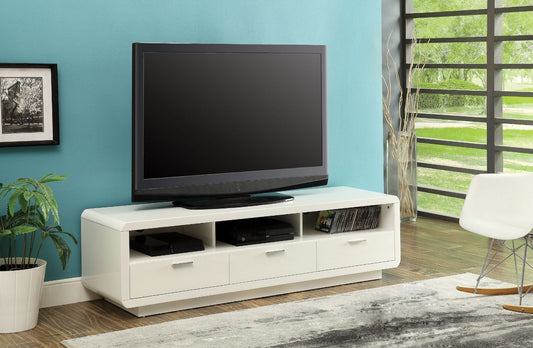 White Mdf Tv Stand By Homeroots | TV Stands | Modishstore