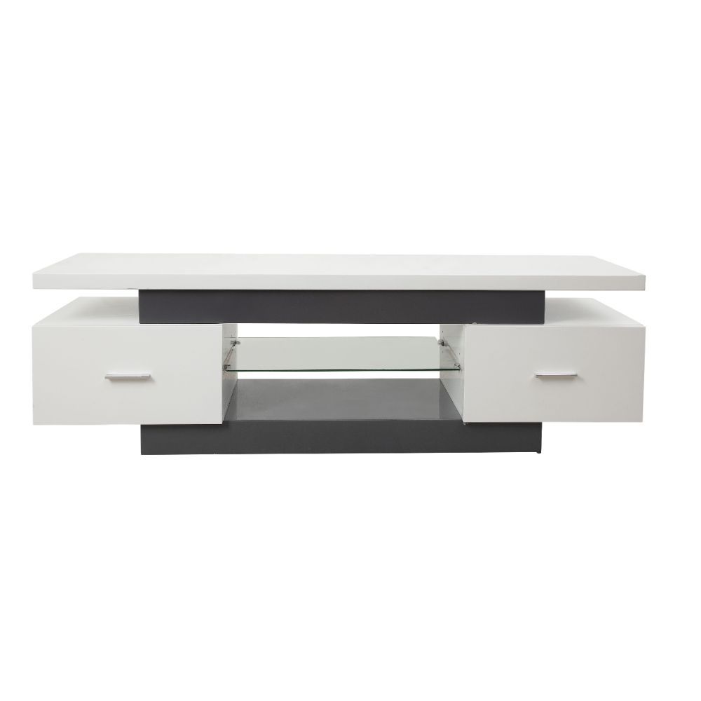 White And Gray Mdf Tv Stand By Homeroots | TV Stands | Modishstore