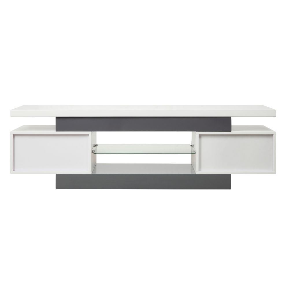 White And Gray Mdf Tv Stand By Homeroots | TV Stands | Modishstore - 3
