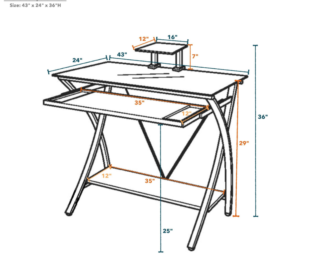 Sleek Black Glass Computer Desk By Homeroots | Desks | Modishstore - 2