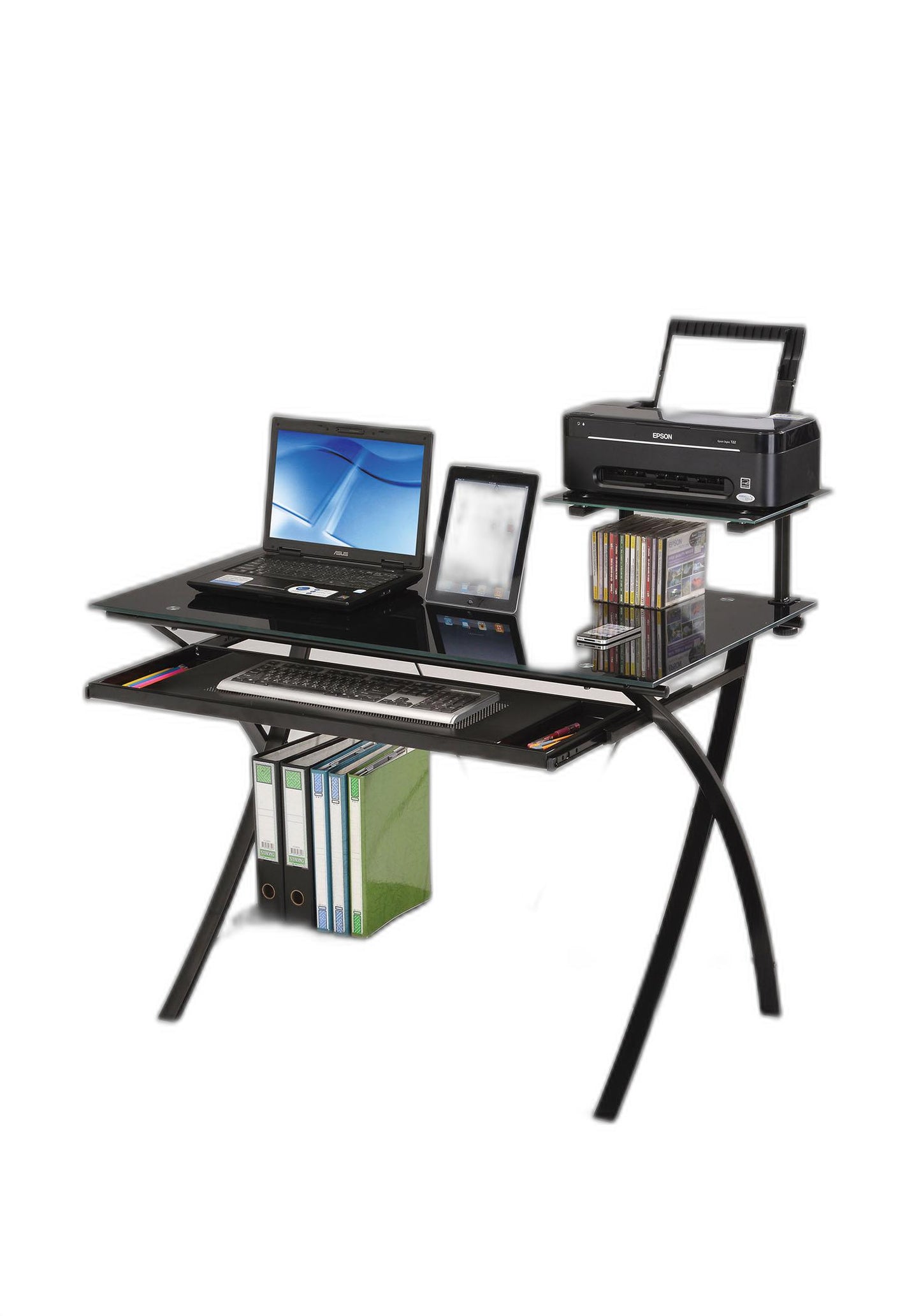 Sleek Black Glass Computer Desk By Homeroots | Desks | Modishstore - 3