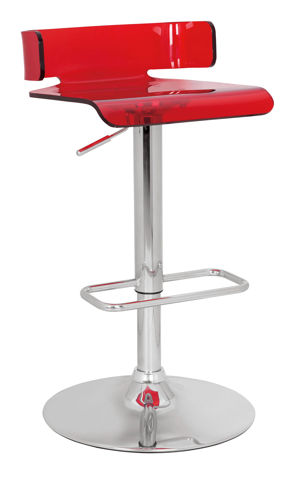 Clear And Chrome Swivel Adjustable Bar Stool By Homeroots | Bar Stools | Modishstore - 3