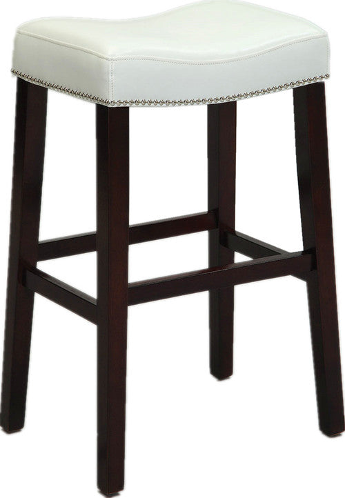 2Pc White And Espresso Bar Stool By Homeroots | Bar Stools | Modishstore - 2