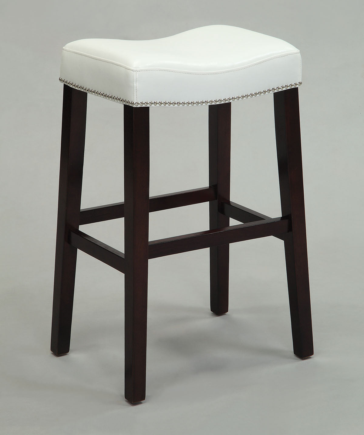 2Pc White And Espresso Bar Stool By Homeroots | Bar Stools | Modishstore - 2