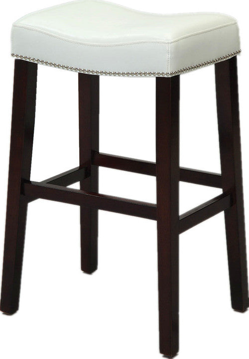 2Pc White And Espresso Bar Stool By Homeroots | Bar Stools | Modishstore - 3