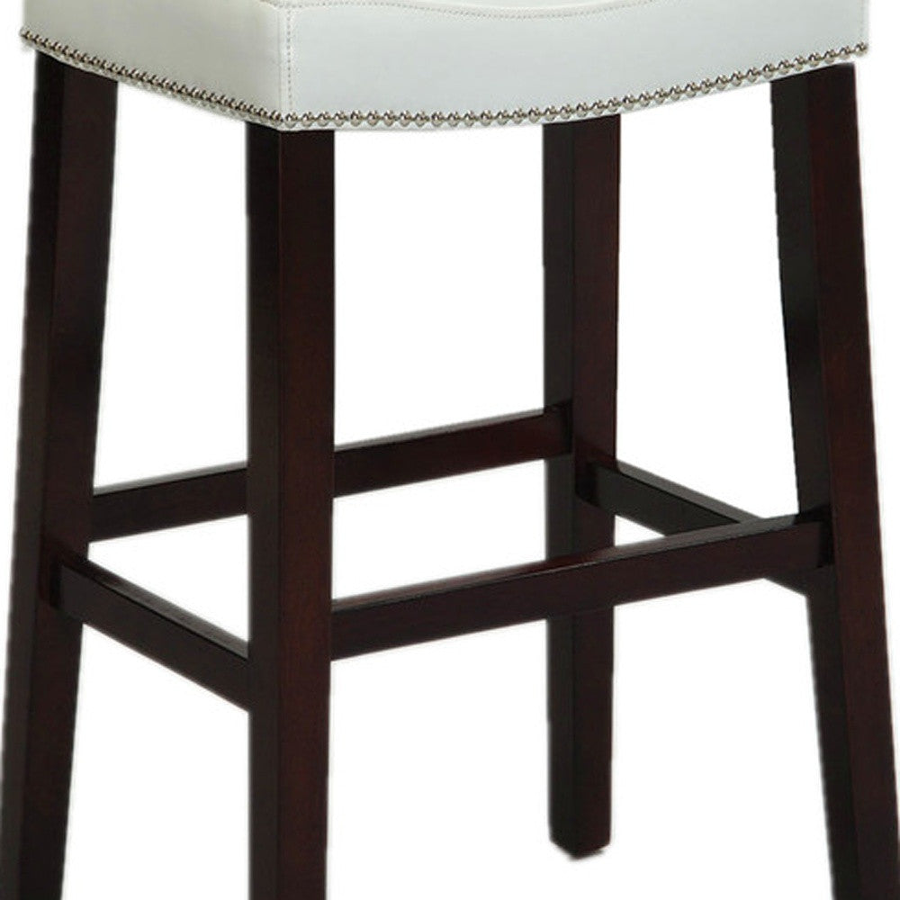 2Pc White And Espresso Bar Stool By Homeroots | Bar Stools | Modishstore - 4