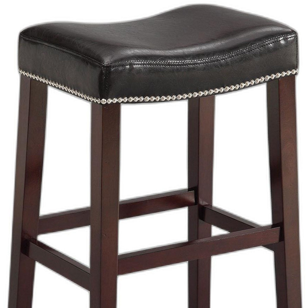 2Pc Black And Espresso Bar Stool By Homeroots | Bar Stools | Modishstore - 4