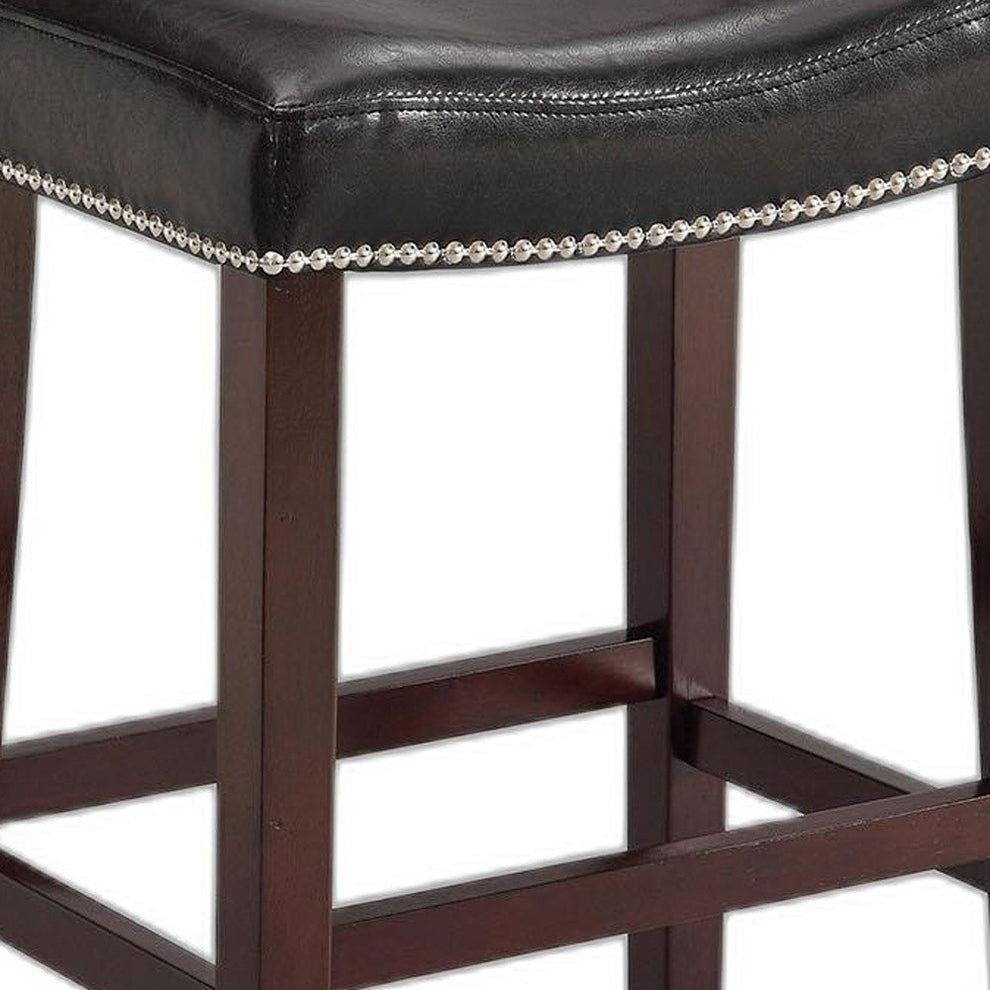 2Pc Black And Espresso Bar Stool By Homeroots | Bar Stools | Modishstore - 5