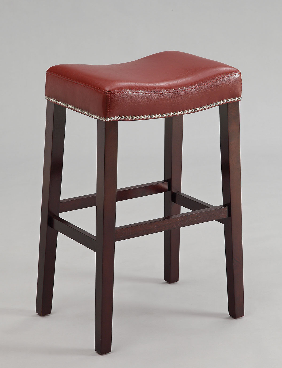 2Pc Red And Espresso Bar Stool By Homeroots | Bar Stools | Modishstore