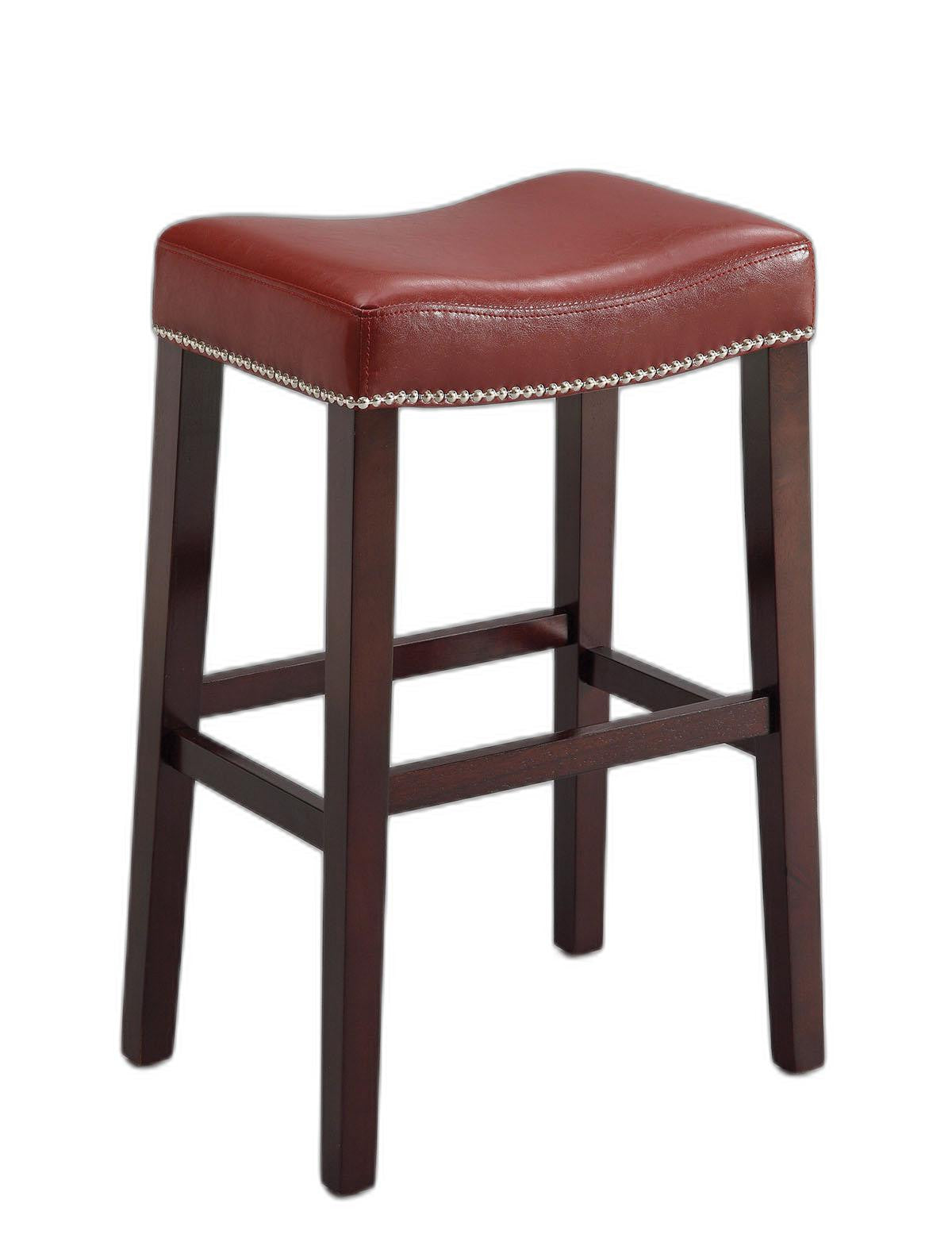 2Pc Red And Espresso Bar Stool By Homeroots | Bar Stools | Modishstore - 2