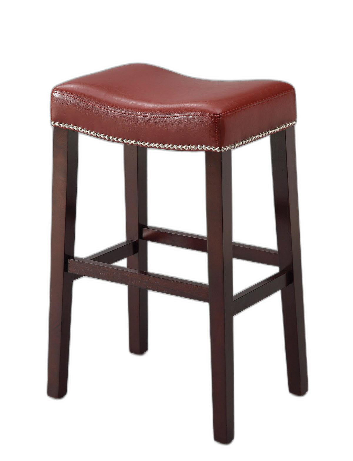 2Pc Red And Espresso Bar Stool By Homeroots | Bar Stools | Modishstore - 3