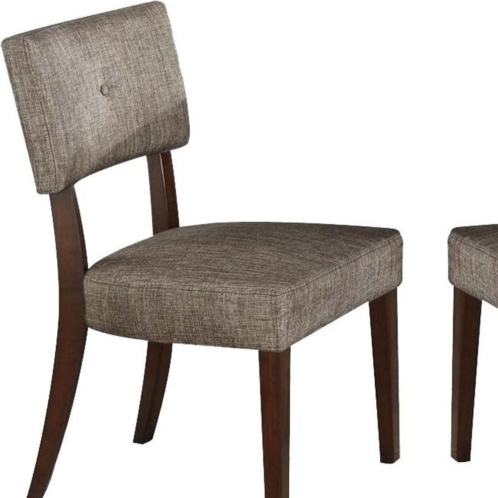 2Pc Gray Fabric And Espresso Side Chair By Homeroots | Dining Chairs | Modishstore - 2