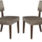 2Pc Gray Fabric And Espresso Side Chair By Homeroots