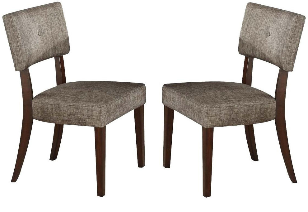 2Pc Gray Fabric And Espresso Side Chair By Homeroots | Dining Chairs | Modishstore - 3