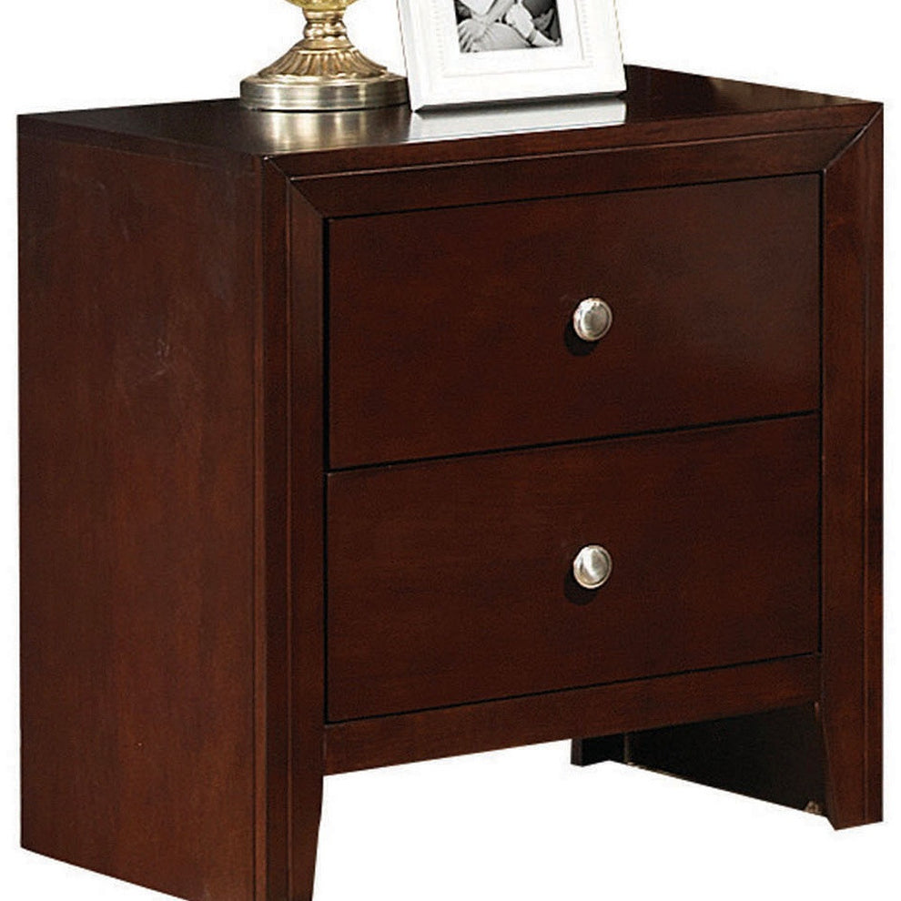 Brown Cherry Wooden Nightstand By Homeroots | Nightstands | Modishstore - 3