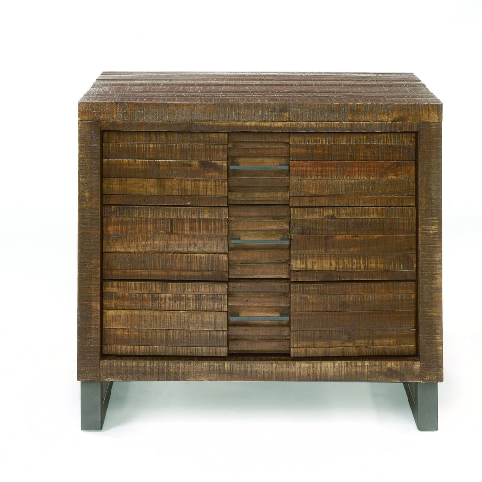 Reclaimed Oak 3 Drawer Nightstand By Homeroots | Nightstands | Modishstore - 3