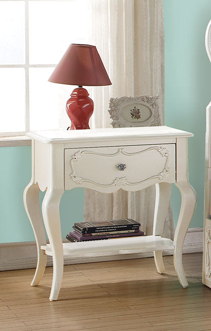 Pearl White Pine Wood Nightstand By Homeroots | Nightstands | Modishstore