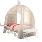 White And Lilac Scroll Butterfly Design Twin Canopy Bed By Homeroots | Beds | Modishstore