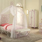 Full White And Light Purple Metal Tube Bed With Canopy By Homeroots | Beds | Modishstore