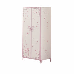 White And Light Purple Metal Tube Armoire By Homeroots