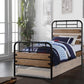 Antique Oak Twin Bed By Homeroots | Beds | Modishstore - 3