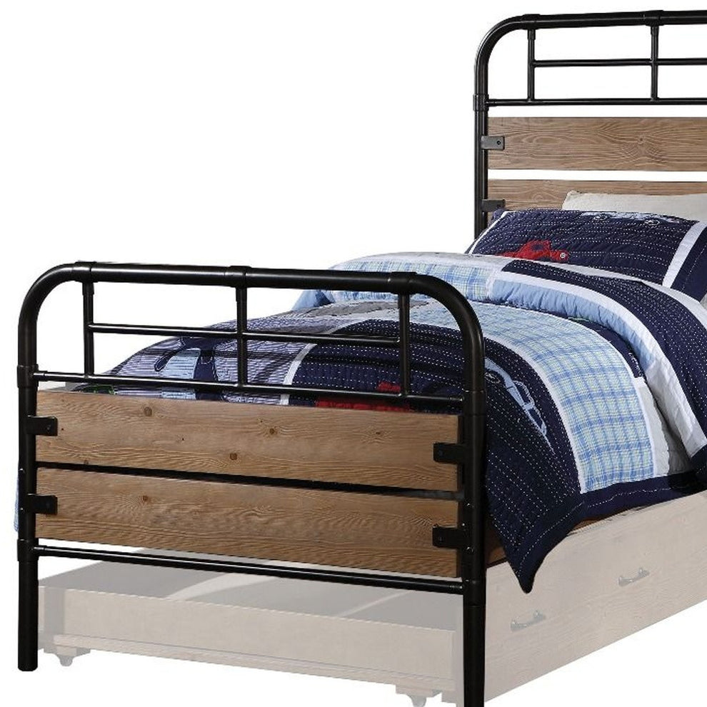 Antique Oak Twin Bed By Homeroots | Beds | Modishstore - 2