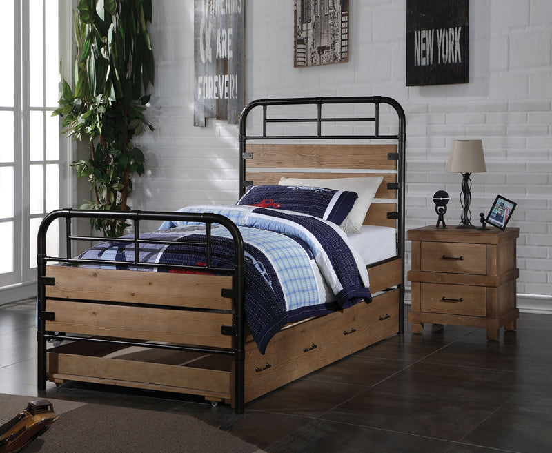 Twin Antique Oak Pine Wood Trundle By Homeroots | Beds | Modishstore