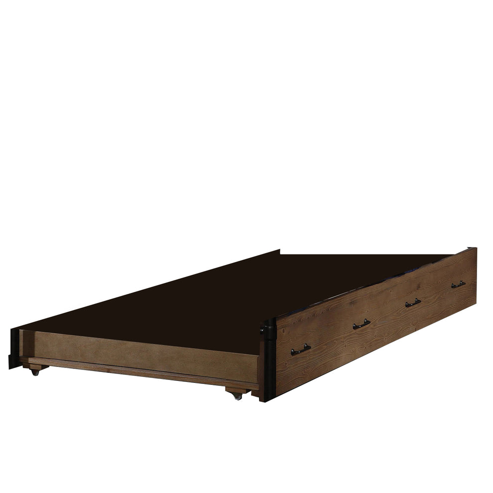 Twin Antique Oak Pine Wood Trundle By Homeroots | Beds | Modishstore - 3