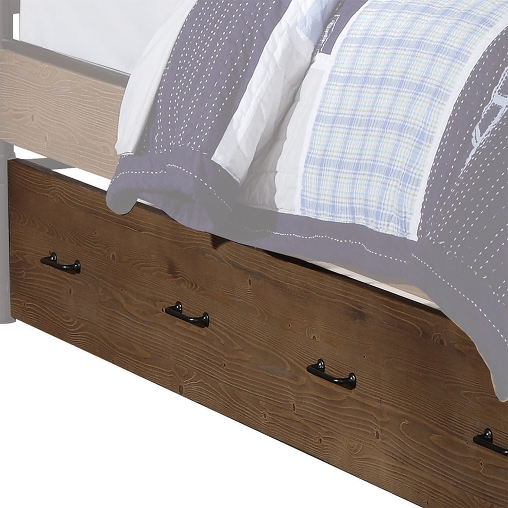Twin Antique Oak Pine Wood Trundle By Homeroots | Beds | Modishstore - 5