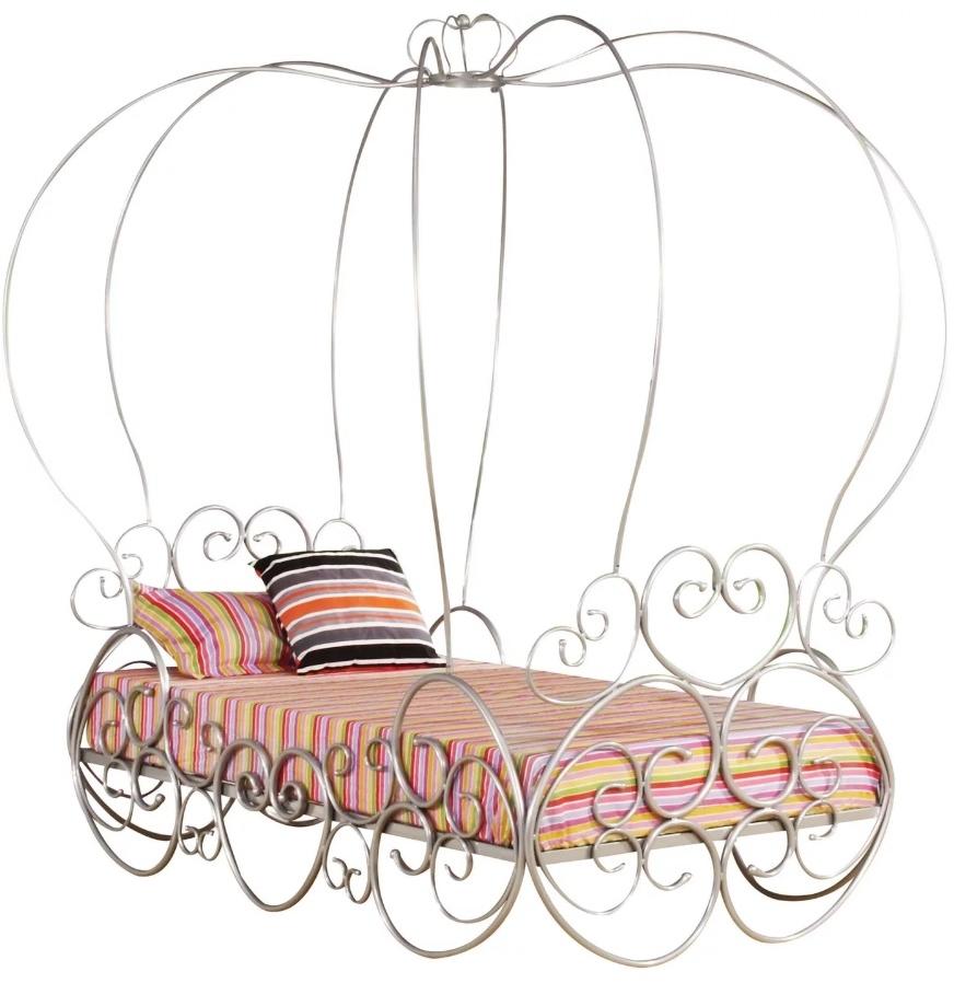 Silver Metal Tube Twin Bed With Canopy By Homeroots | Beds | Modishstore