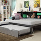 Twin Black And Silver Metal Tube Bed With Bookcase And Trundle By Homeroots