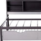 Twin Black And Silver Metal Tube Bed With Bookcase And Trundle By Homeroots | Beds | Modishstore - 3