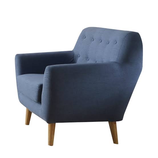 Blue Linen Chair By Homeroots | Accent Tables | Modishstore - 2