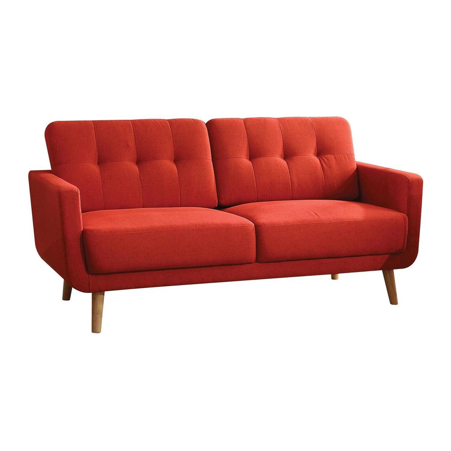 Red Linen Sofa By Homeroots | Sofas | Modishstore - 2