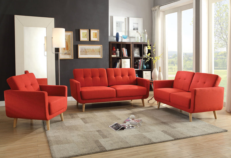 Red Linen Sofa By Homeroots | Sofas | Modishstore