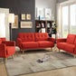 Red Linen Loveseat By Homeroots | Loveseats | Modishstore