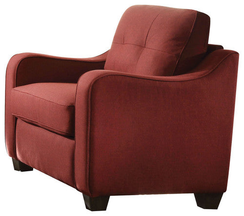 Red Linen Chair By Homeroots - 285666 | Accent Chairs | Modishstore - 2