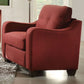 Red Linen Chair By Homeroots - 285666 | Accent Chairs | Modishstore - 2