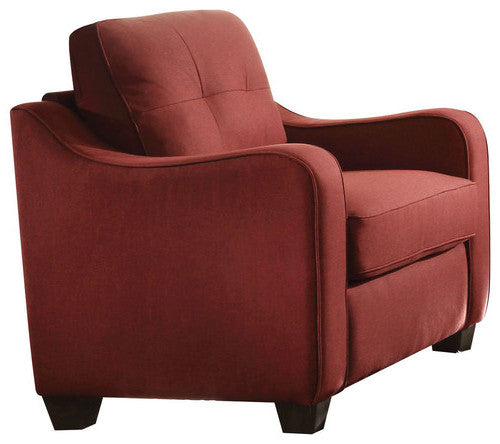 Red Linen Chair By Homeroots - 285666 | Accent Chairs | Modishstore - 4